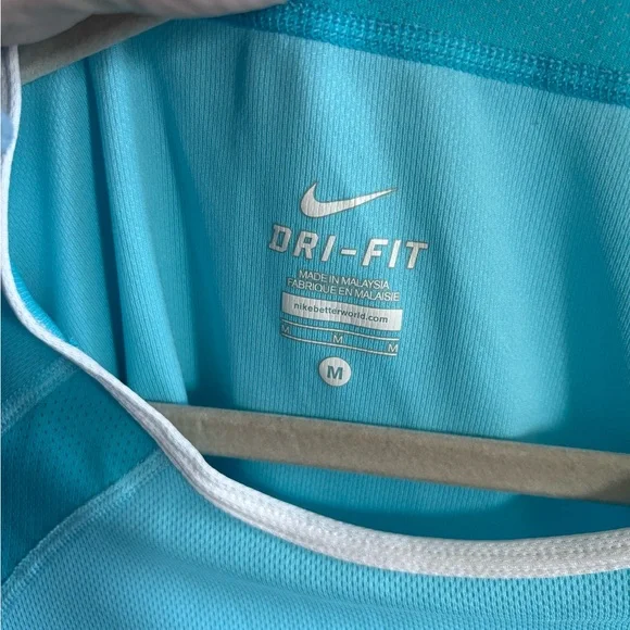 Nike Light Blue Long-Sleeve Performance Top - Picture 3 of 4